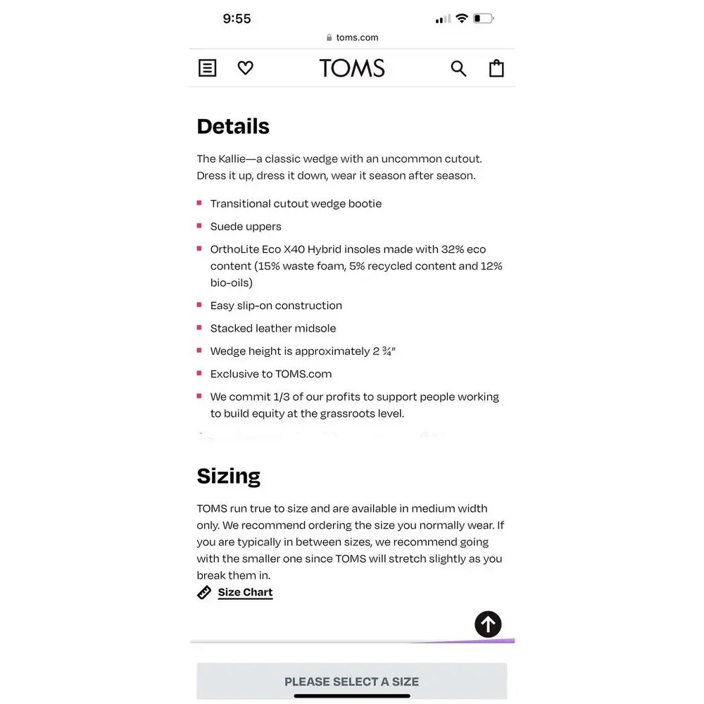 Toms Suede Wedge Booties W9 - Picture 8 of 9